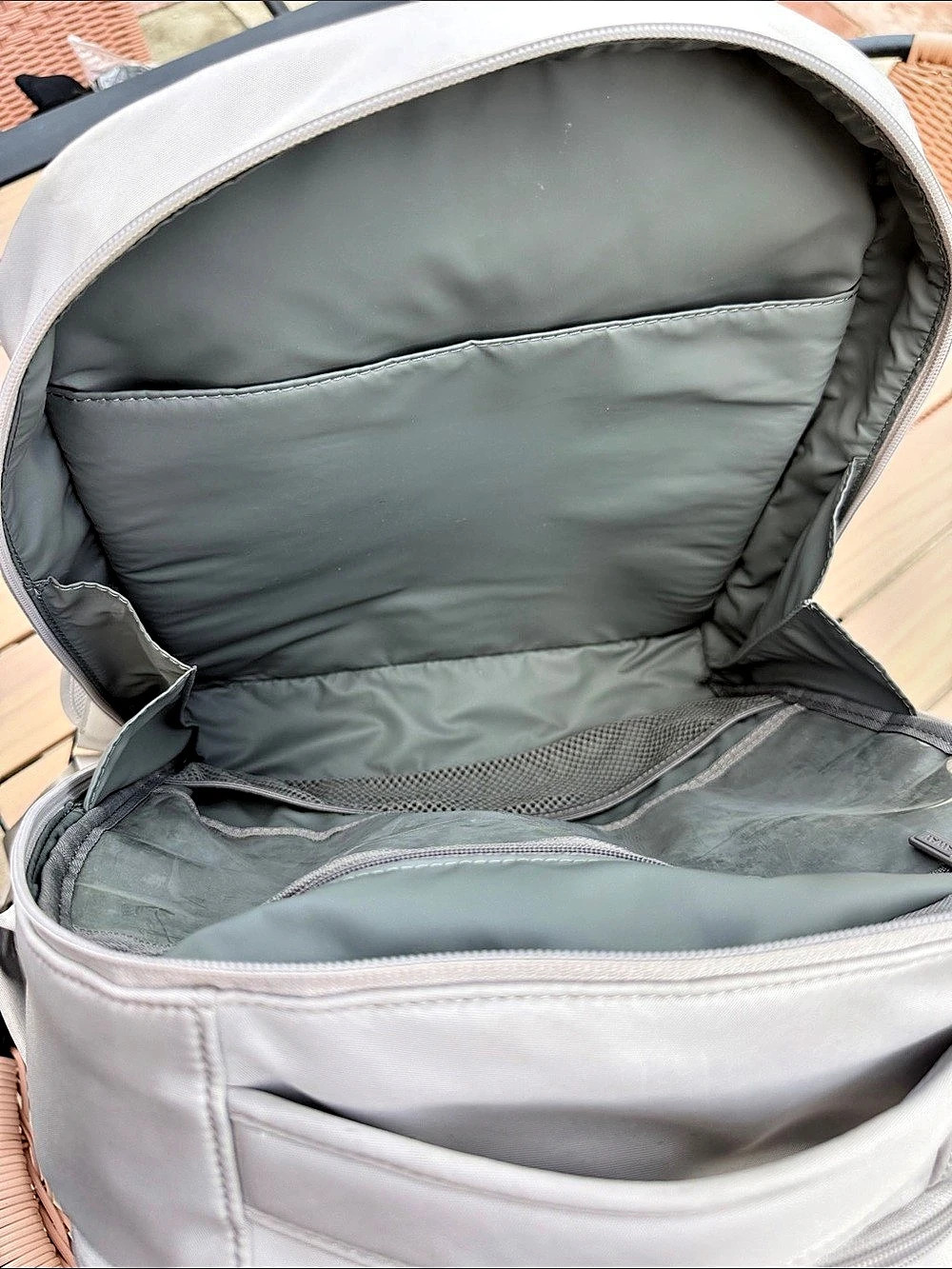 Away Double Diaper Backpack in Gray Like New - Picture 2 of 8